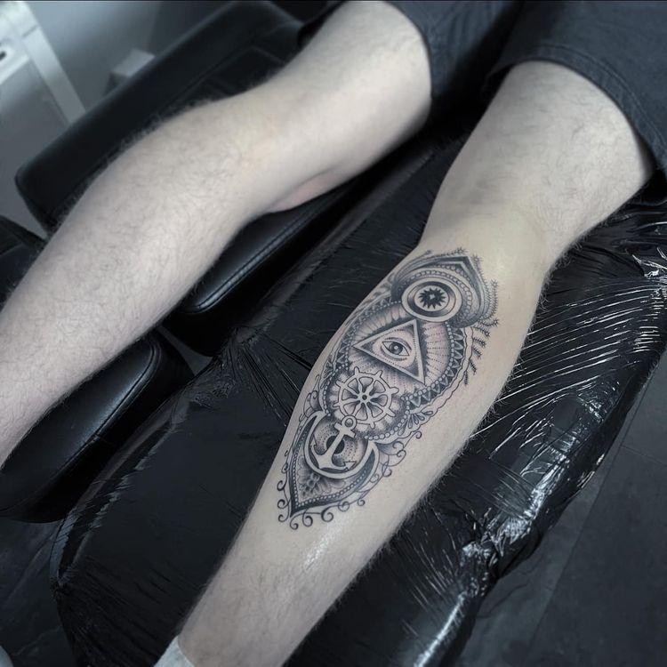 Fine Line Leg Tattoo